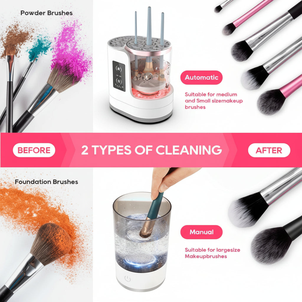 Valentine'S Day Gift, a Ladies' Exclusive Electric Makeup Brush Cleaner, a Cleaning Tool for Makeup Brushes and Foundation.